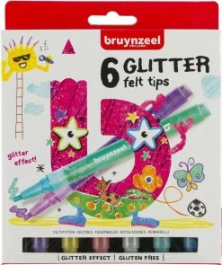 Glitterstiften Bruynzeel: 6 Stuks