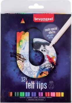 Viltstiften Teens Bruynzeel Blauw: 12 Stuks