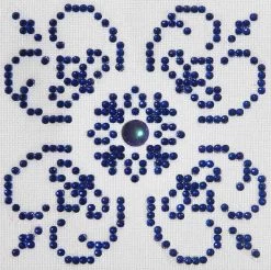 Blue On White Diamond Dotz: 10x10 Cm