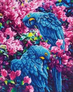 Blue Parrots Diamond Dotz: 52x42 Cm
