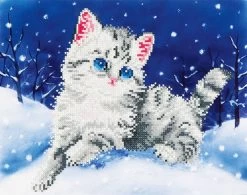 Kitten In The Snow Diamond Dotz: 35x27 Cm