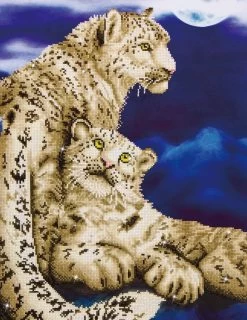 Snow Leopards Diamond Dotz: 52x77 Cm