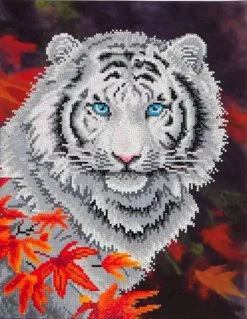 White Tiger In Autumn Diamond Dotz: 46x36 Cm