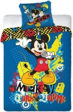 Dekbedovertrek Mickey Mouse Rock 140x200/70x80 Cm