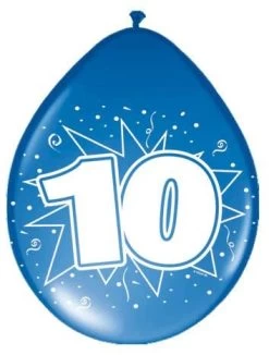 Ballonnen Ster 30 Cm: 10 Jaar - 8 Stuks
