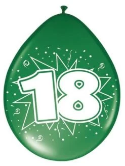 Ballonnen Ster 30 Cm: 18 Jaar - 8 Stuks