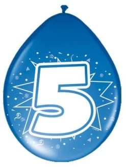 Ballonnen Ster 30 Cm: 5 Jaar - 8 Stuks