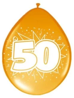 Ballonnen Ster 30 Cm: 50 Jaar - 8 Stuks