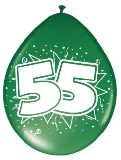 Ballonnen Ster 30 Cm: 55 Jaar - 8 Stuks