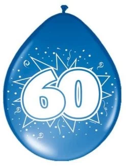 Ballonnen Ster 30 Cm: 60 Jaar - 8 Stuks