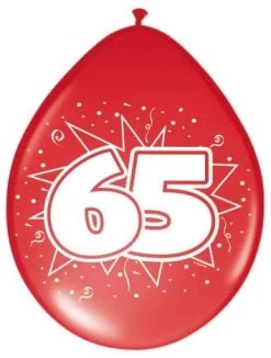 Ballonnen Ster 30 Cm: 65 Jaar - 8 Stuks