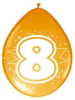 Ballonnen Ster 30 Cm: 8 Jaar - 8 Stuks
