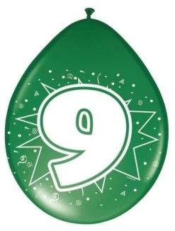 Ballonnen Ster 30 Cm: 9 Jaar - 8 Stuks