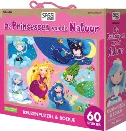 Boek + Puzzel Sassi: Prinsessen 60 Stukjes