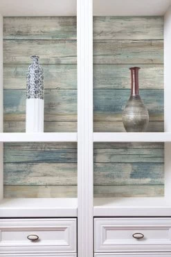 Wandsticker RoomMates Peel & Stick Decor Blue Distressed Wood -Kinderspeelgoed Winkel sticktiles wandsticker roommates peel stick decor 11